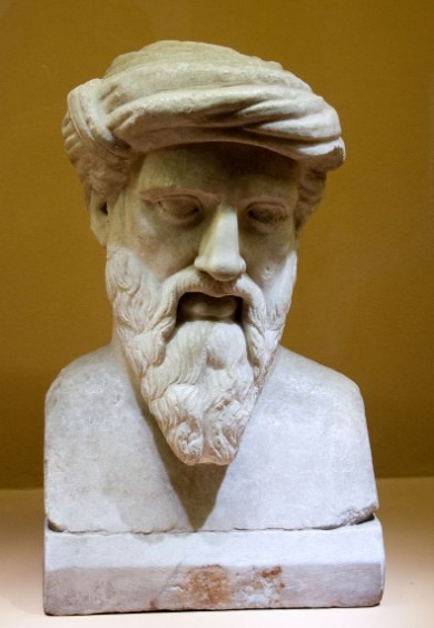 Roman copy of a Greek original bust of Pythagoras