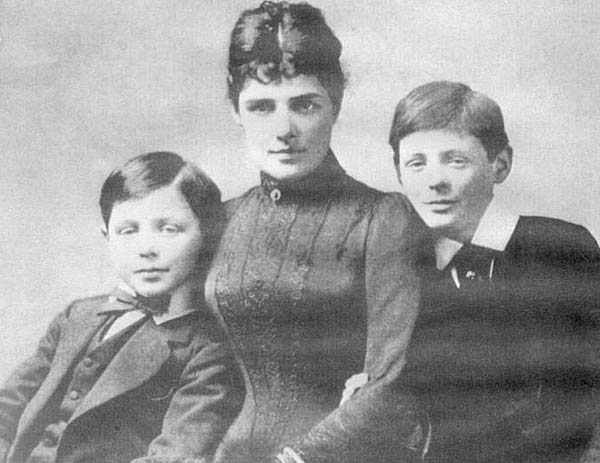 Jennie Churchill with her sons